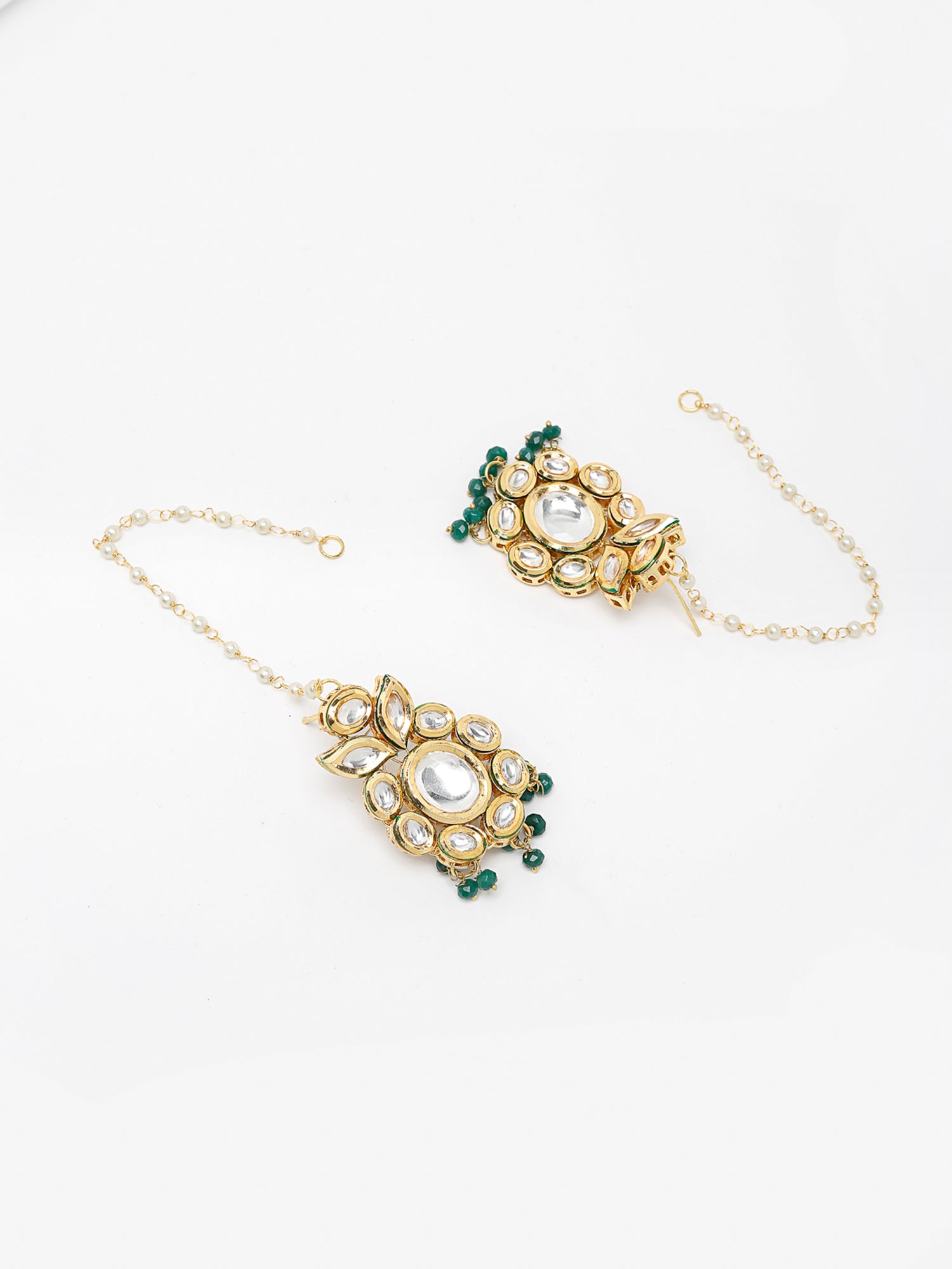 Long Kundan Neckpiece With Earrings - Ruby Raang | Grocsy