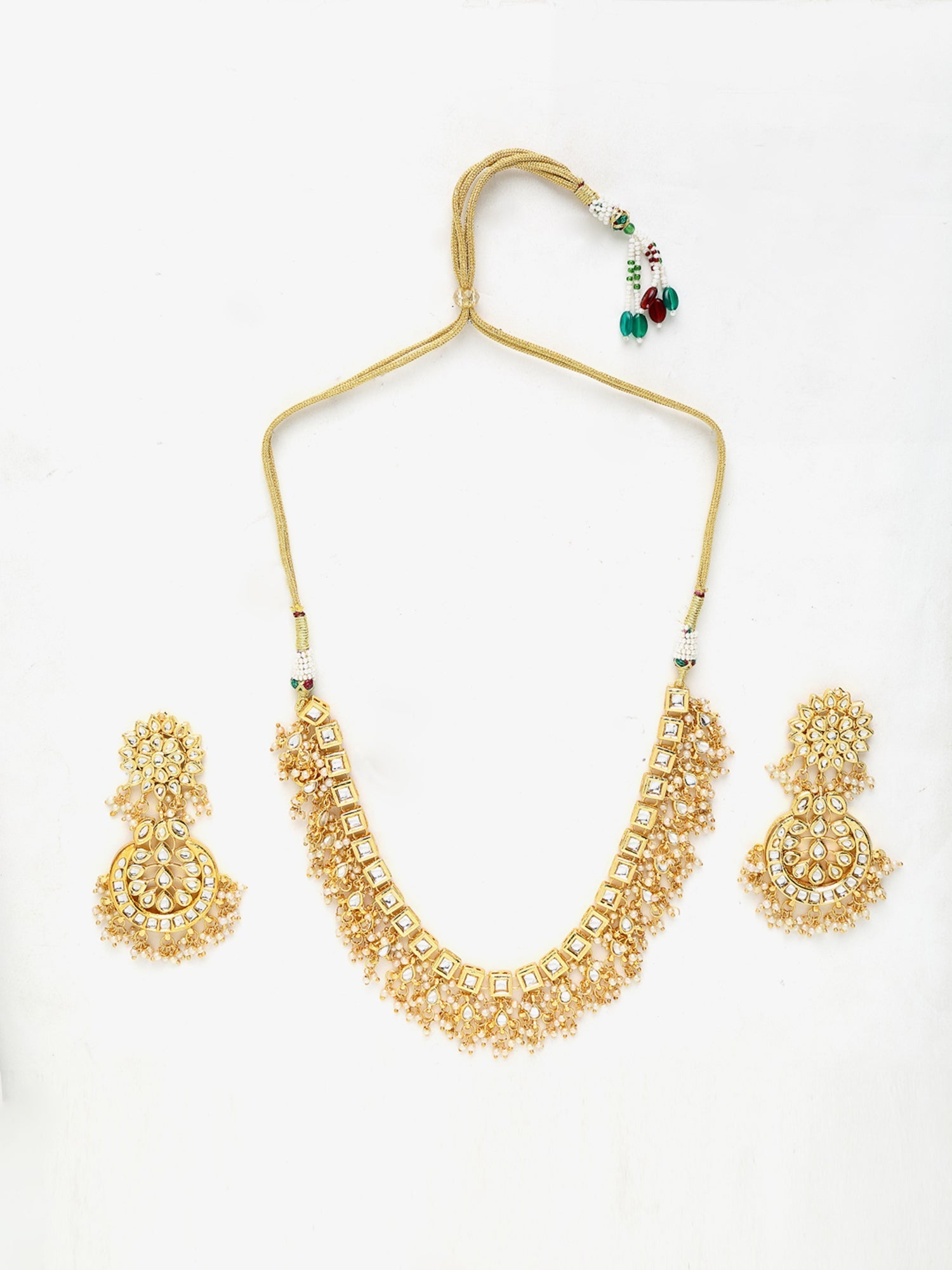 Stone Kundan Choker With Studs - Ruby Raang | Grocsy