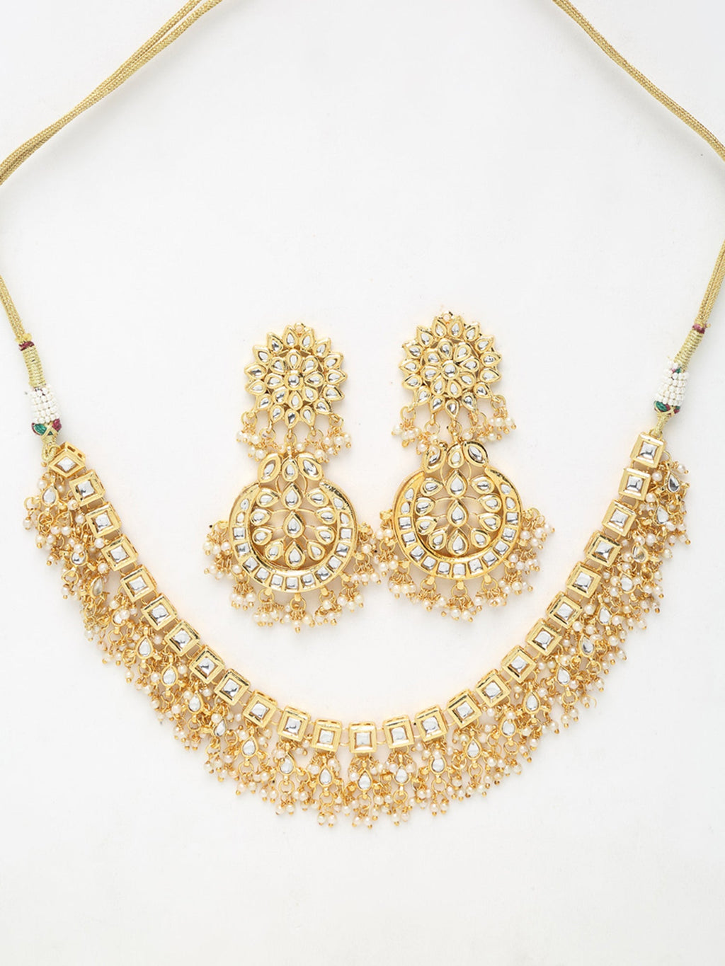 Stone Kundan Choker With Studs - Ruby Raang | Grocsy