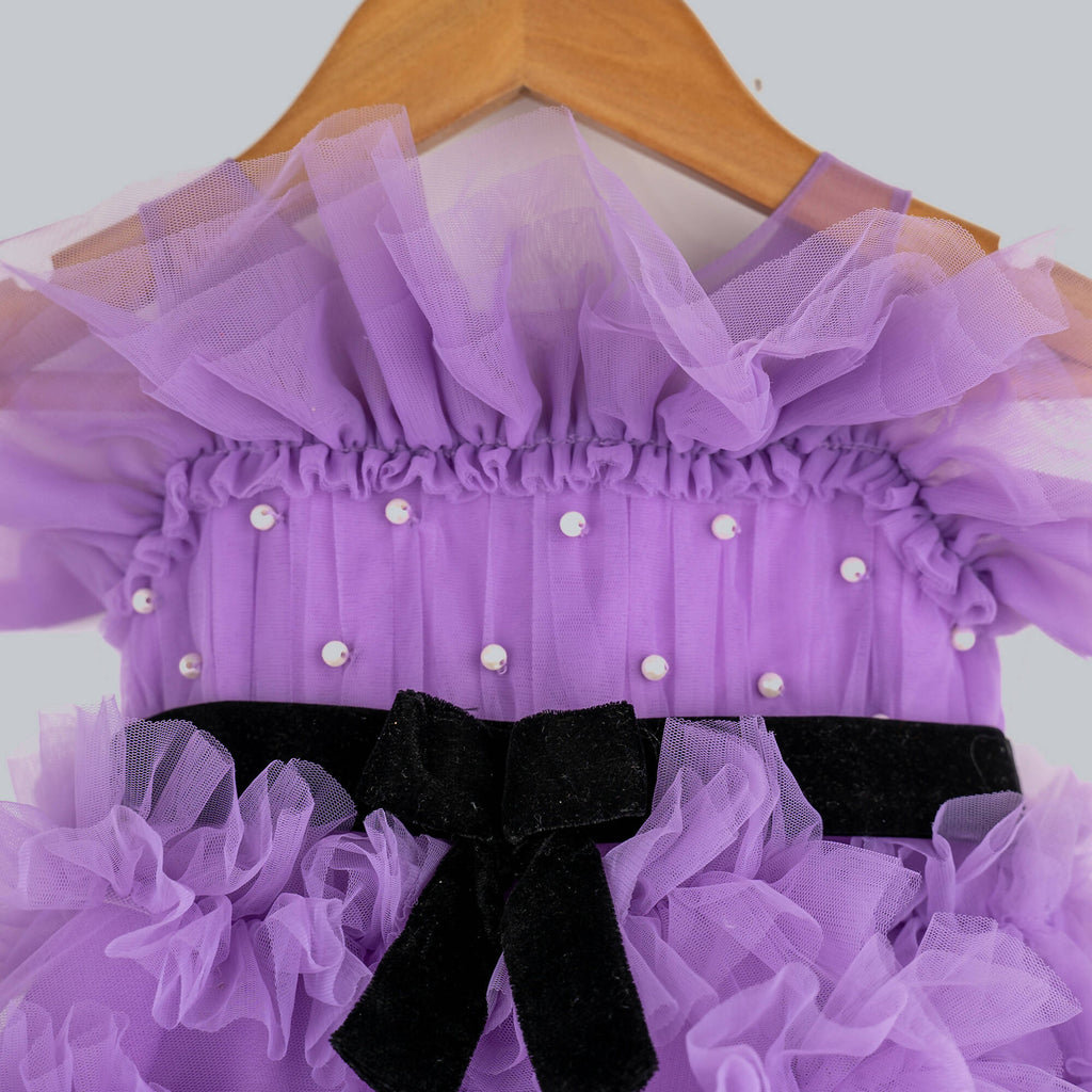 Pink Cow Fashions Purple Frilled Dress | Grocsy
