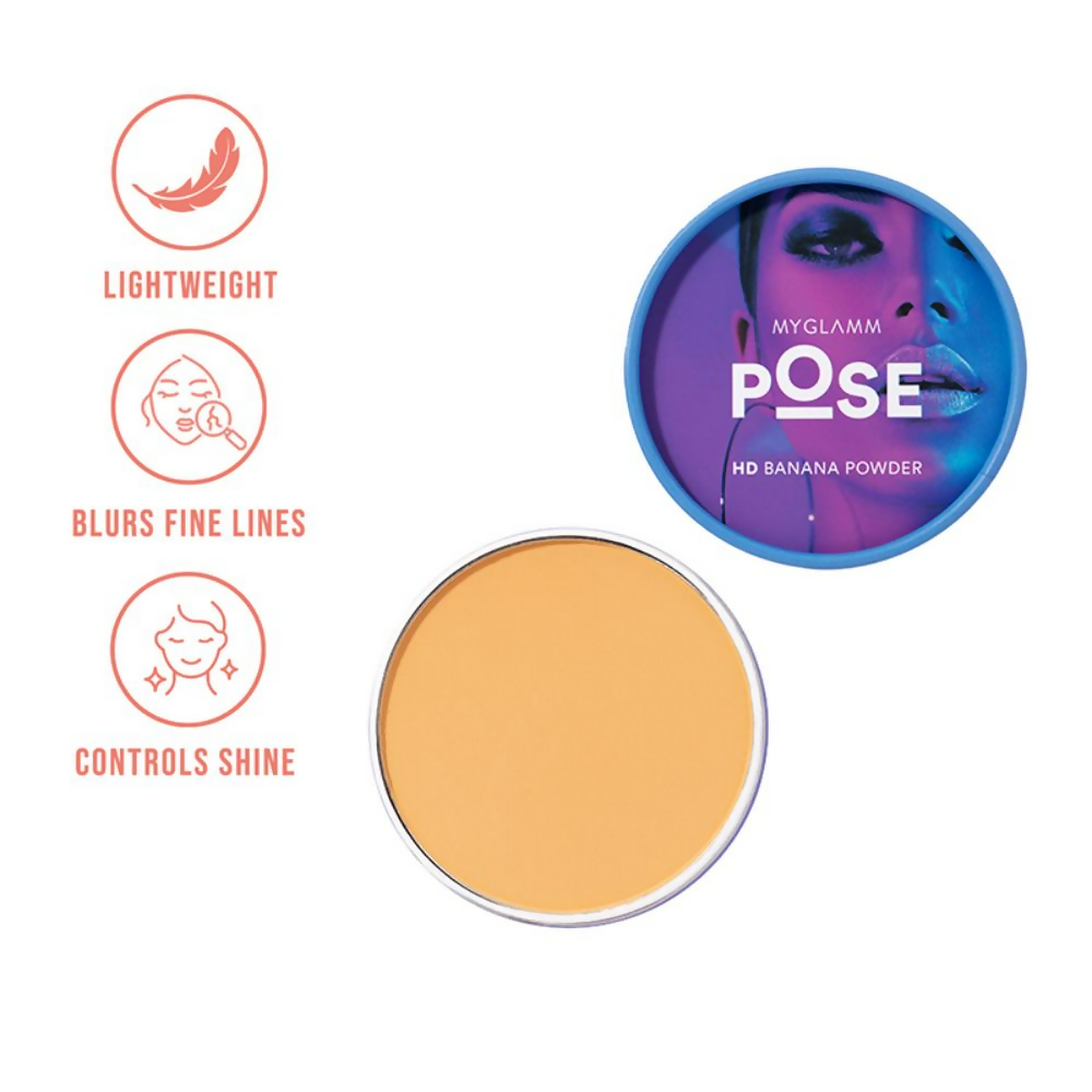 Myglamm Pose Hd Banana Powder - Long-Lasting, Lightweight & Matte Finish - Yellow | Grocsy