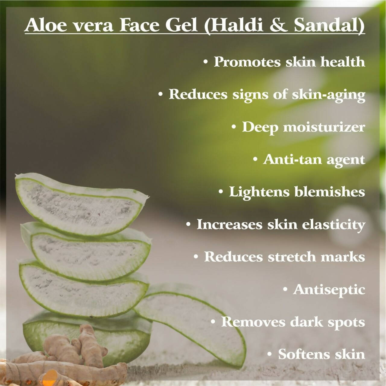 Nutriorg Aloevera Face Gel with sandal & Turmeric | Grocsy