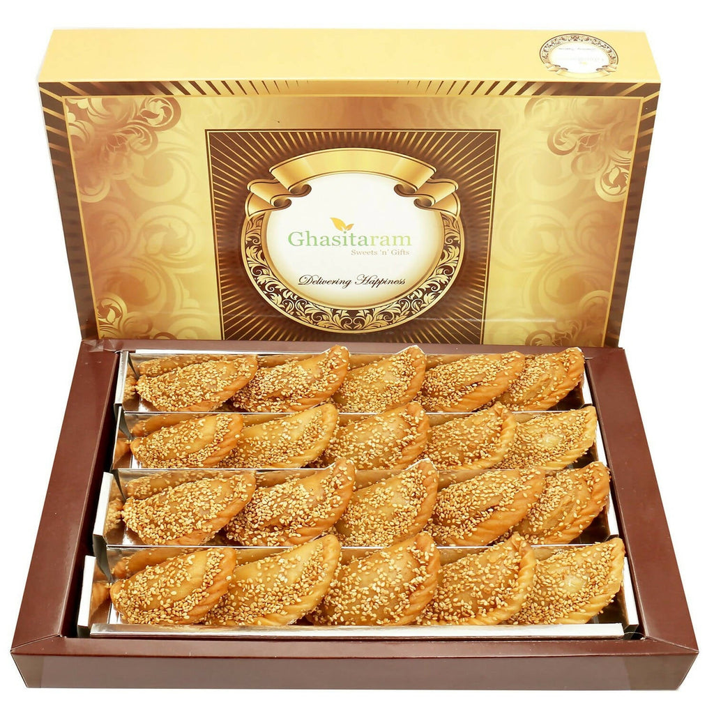 Ghasitaram Holi Sweets - Roasted Til/ Sesame Gujiya | Grocsy