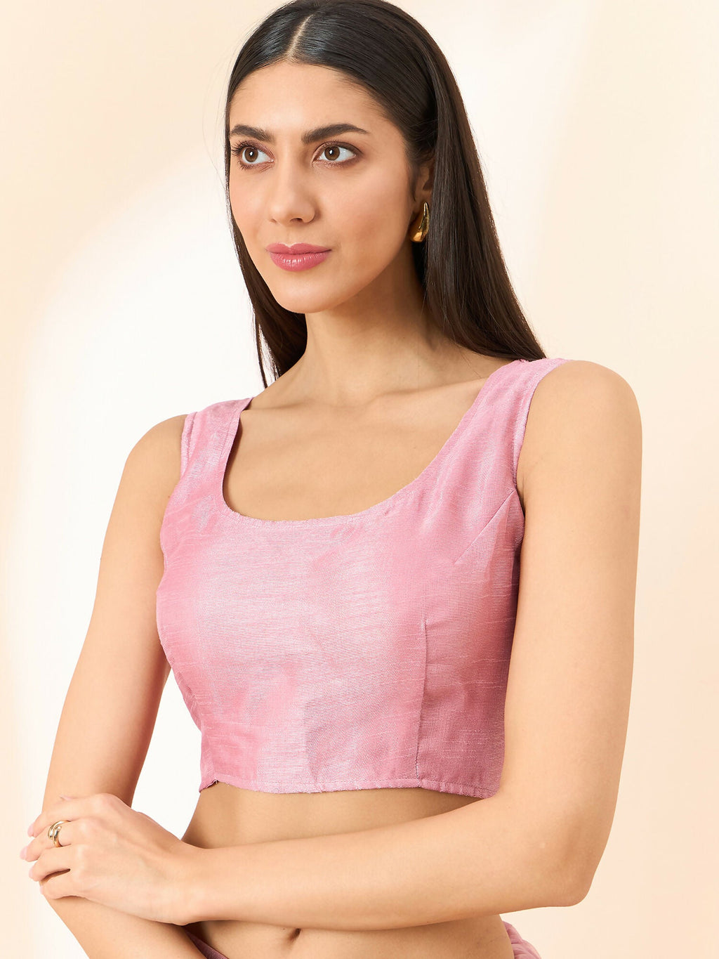 Pink Organza Floral Embroidered Saree with Unstitched Blouse Piece - Roozal | Grocsy