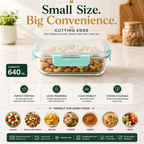 Cutting Edge Rectangular Glass Detachable Container - Green | Grocsy