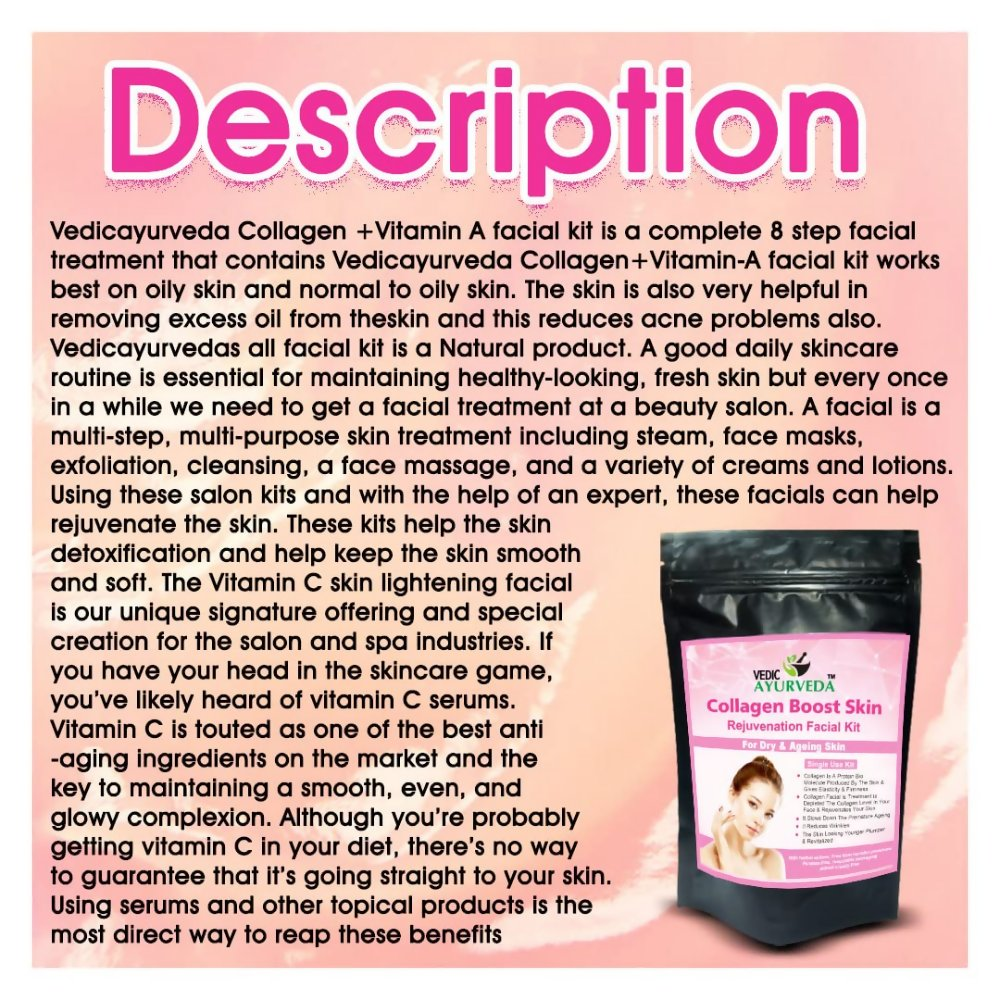VedicAyurveda Organic Collagen+Vitamin A Facial kit | Grocsy