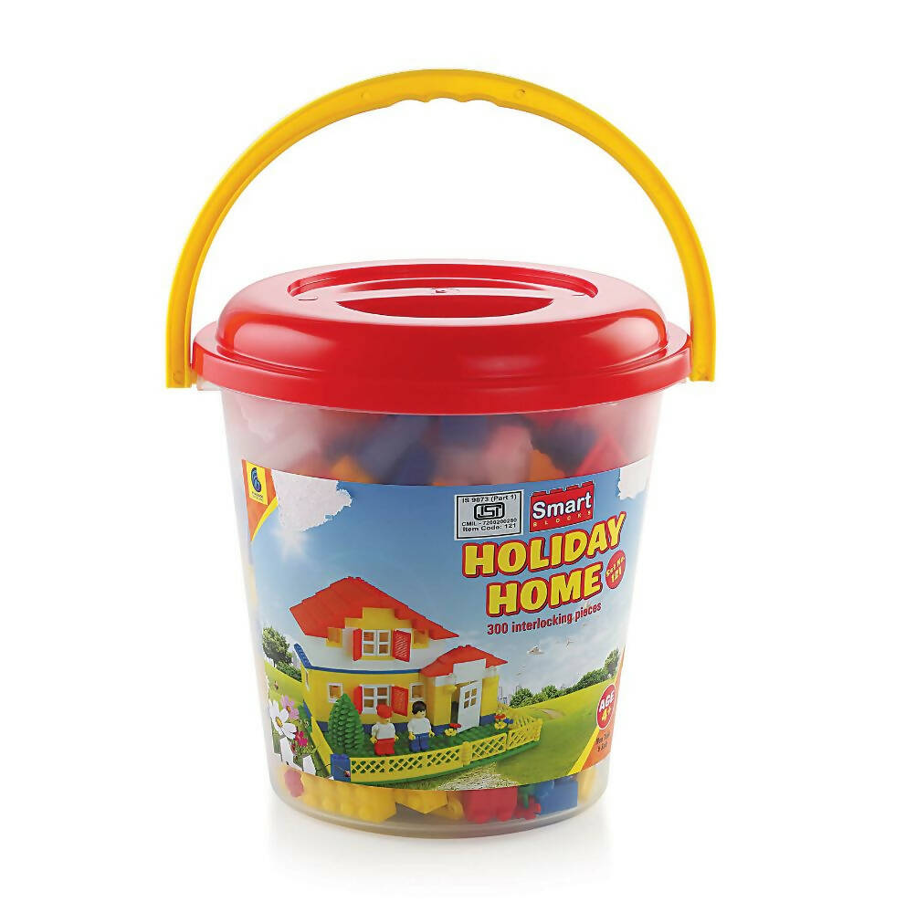 Peacock Learning & Educational Building Interlocking Blocks Set For Kids - Bucket | Grocsy
