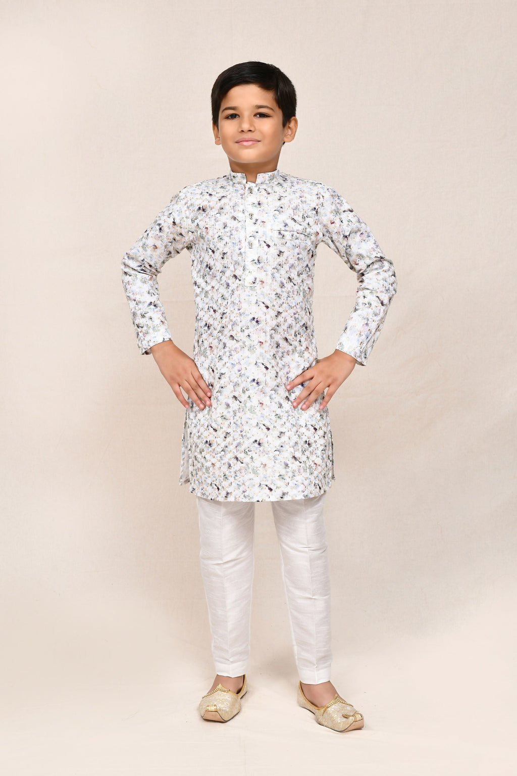 Joban Fashion Cotton White Kurta With Straight Fit Pant | Grocsy