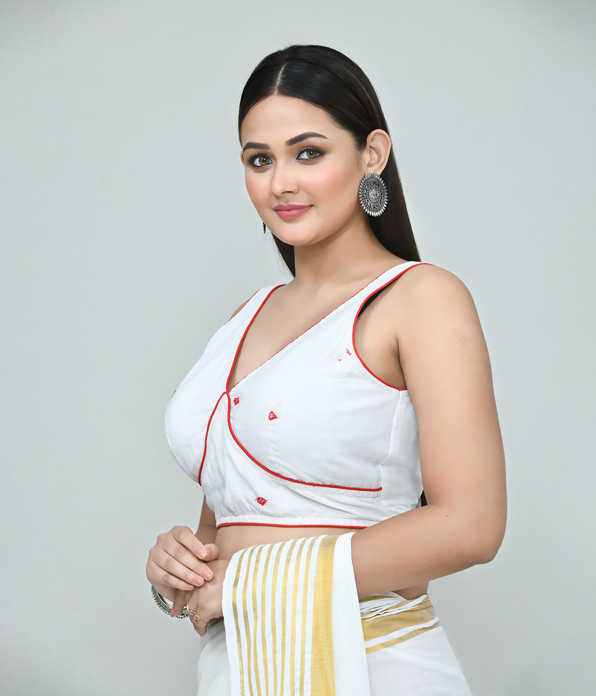 Joban Fashion Women's White Embroidered Stitched Blouse | Grocsy