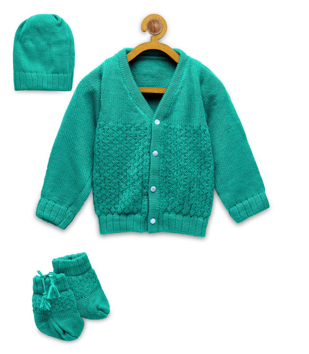 Chutput Kids Cute Green Coloured Solid Pullover Sweater | Grocsy