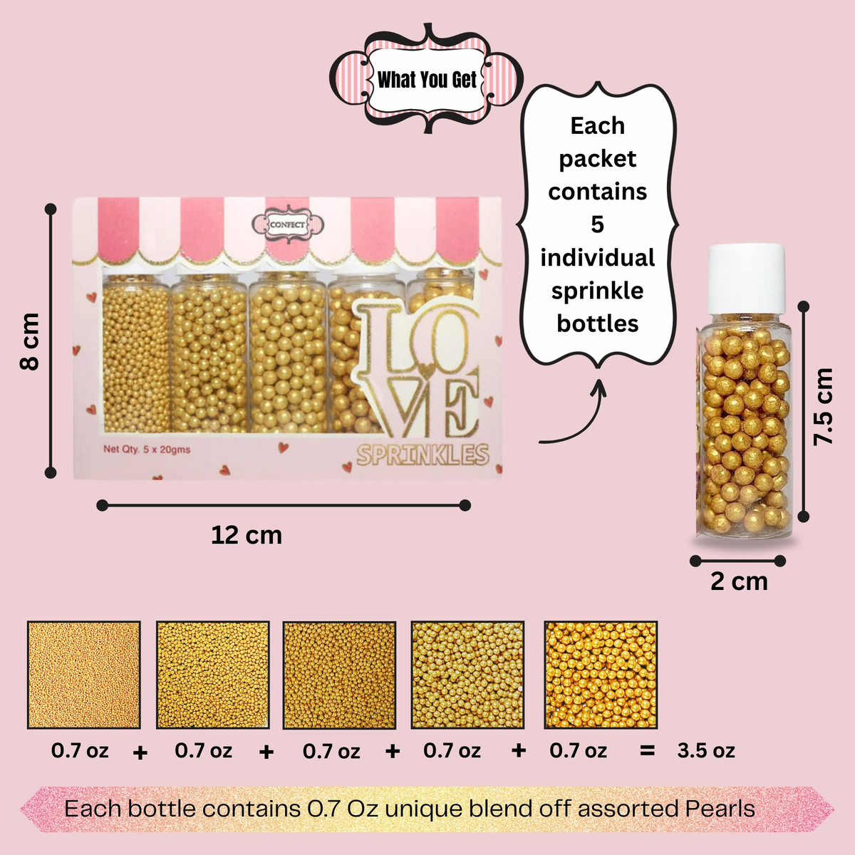 Confect All That Glitters Gold Disco Balls Assorted Sprinkles (DB-12) | Grocsy