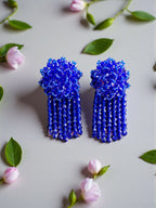 Inhanns Handmade Crystal Water Fall Earrings - Short - Royal Blue | Grocsy
