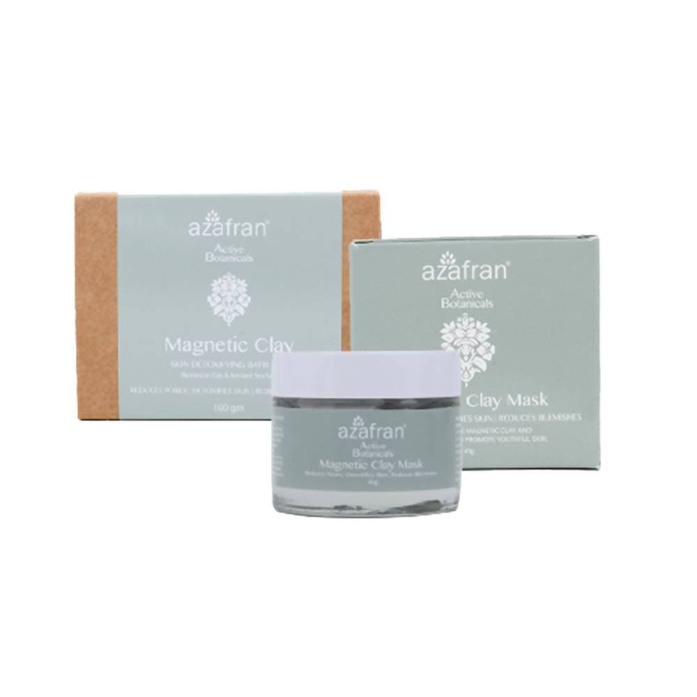 Azafran Active Botanicals Magnetic Clay Mask (Clay Soap Combo) | Grocsy