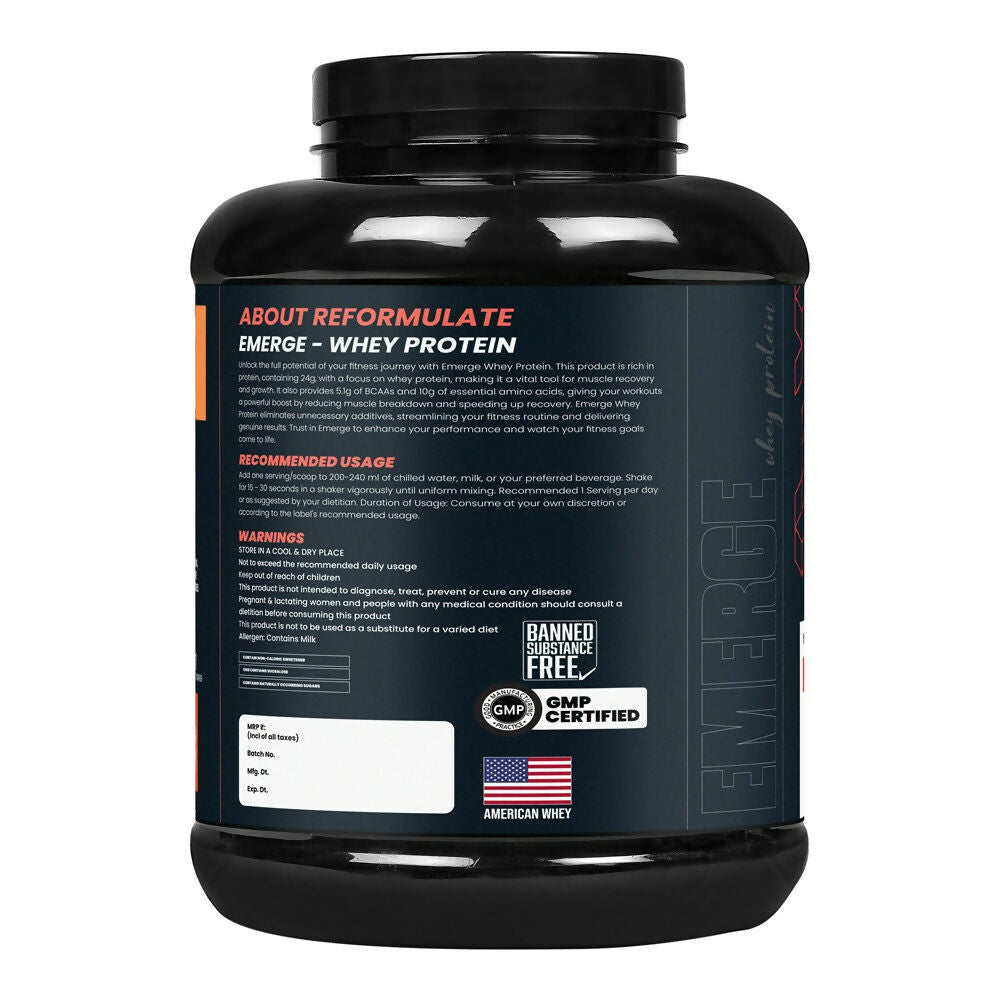 Reformulate Emerge I Whey Protein I Your Daily Meal Replacement Formula I 20 G I Protein I 5.1 G Bcaa's I 10 G Eaa's - Chocolate | Grocsy