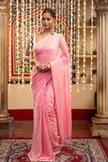 Very Much Indian Mastaani - Pure Mul Cotton Handloom Saree - Soft Pink | Grocsy