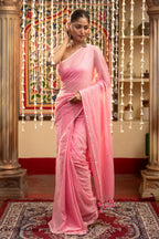 Very Much Indian Mastaani - Pure Mul Cotton Handloom Saree - Soft Pink | Grocsy