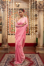 Very Much Indian Mastaani - Pure Mul Cotton Handloom Saree - Soft Pink | Grocsy