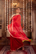Very Much Indian Mastaani - Pure Mul Jamdhani Cotton Handloom Saree with Beautiful Diamond Weaves - Red | Grocsy