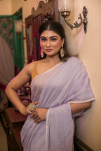 Very Much Indian Mastaani - Pure Mul Cotton Handloom Saree - Lilac | Grocsy