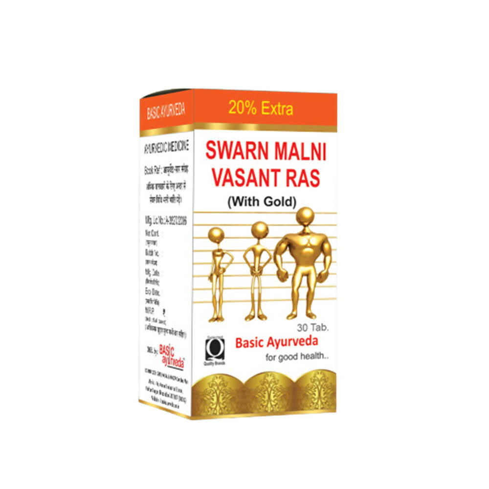 Basic Ayurveda Swarn Malni Vasant Ras (With Gold) Tablets | Grocsy