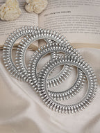 NVR Women's Set of 4 Silver-Plated German Silver Oxidised Bangles