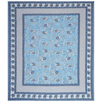 Rudra Bazaar Blue 210 TC Cotton Double King Bedsheet With 2 Pillow Covers | Grocsy
