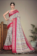 PR Fashion Multi Heavy Rich Cotton Silk Digital Print & Jacquard Saree | Grocsy