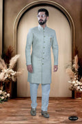Joban Fashion Men's Green Base Silk Kurta with Pyjama | Grocsy