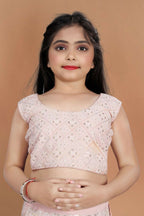 Wedding Designer Light Pink Heavy Fox Georgette Kidswear Lehenga - Aaradhna | Grocsy