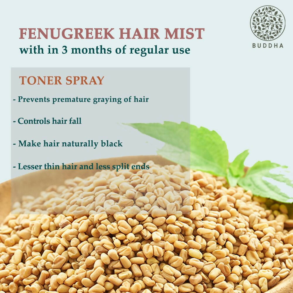 Buddha Natural Fenugreek Hair Vitalizer Spray Mist- Hair Thinning & Greying Hair Mist | Grocsy