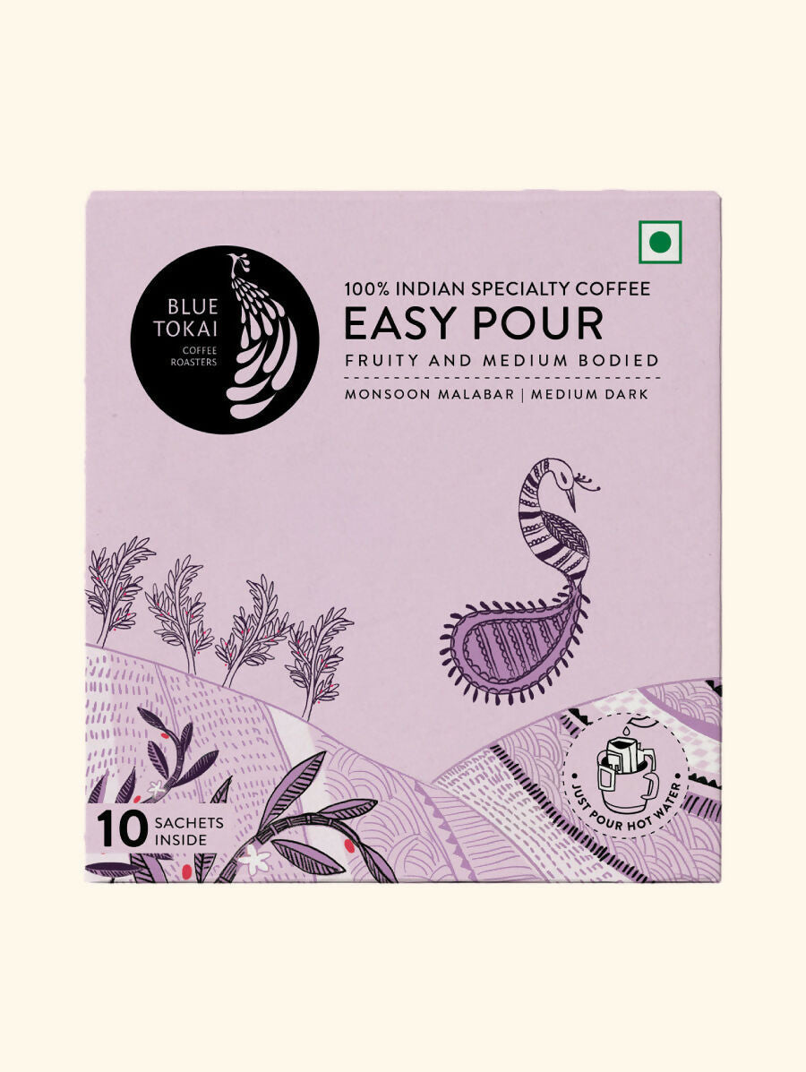 Blue Tokai Monsoon Malabar Medium-Dark Roast Easy Pour Sachets | Grocsy