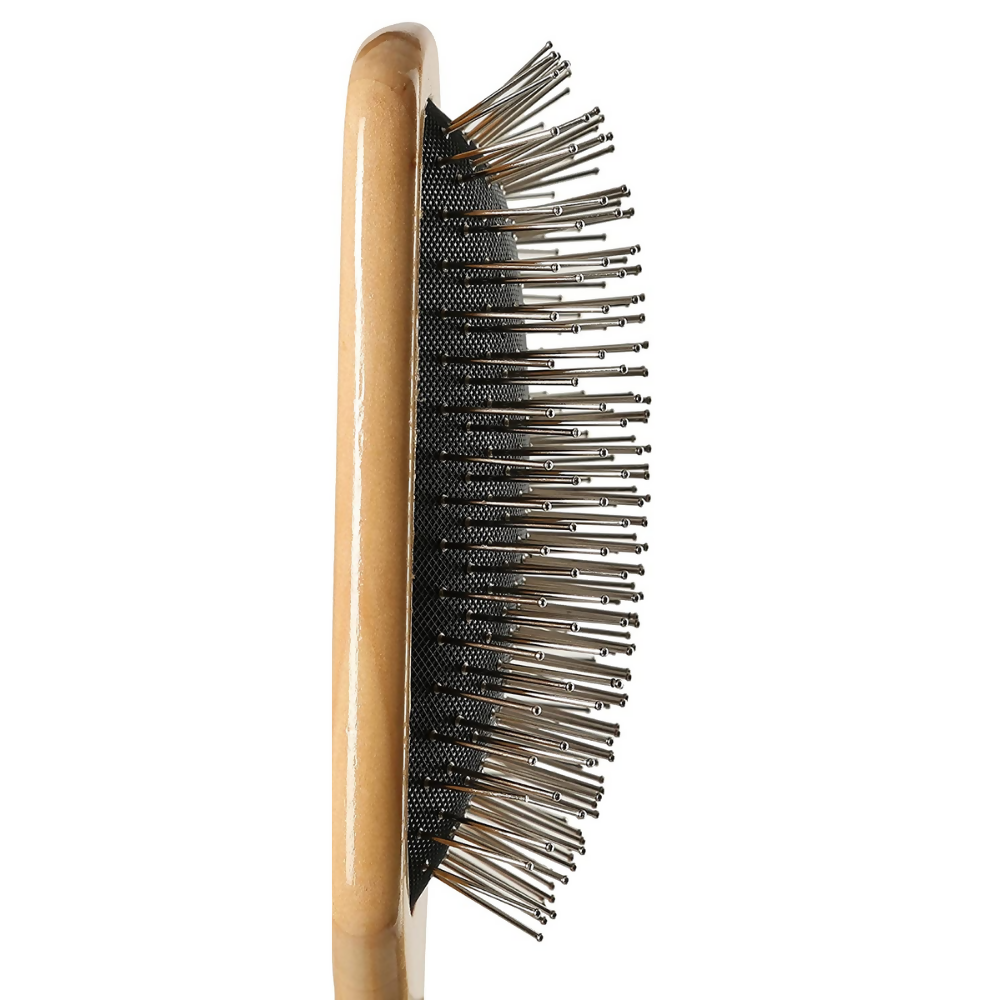Bronson Professional Wooden Paddle Hair Brush With Steel Bristles | Grocsy