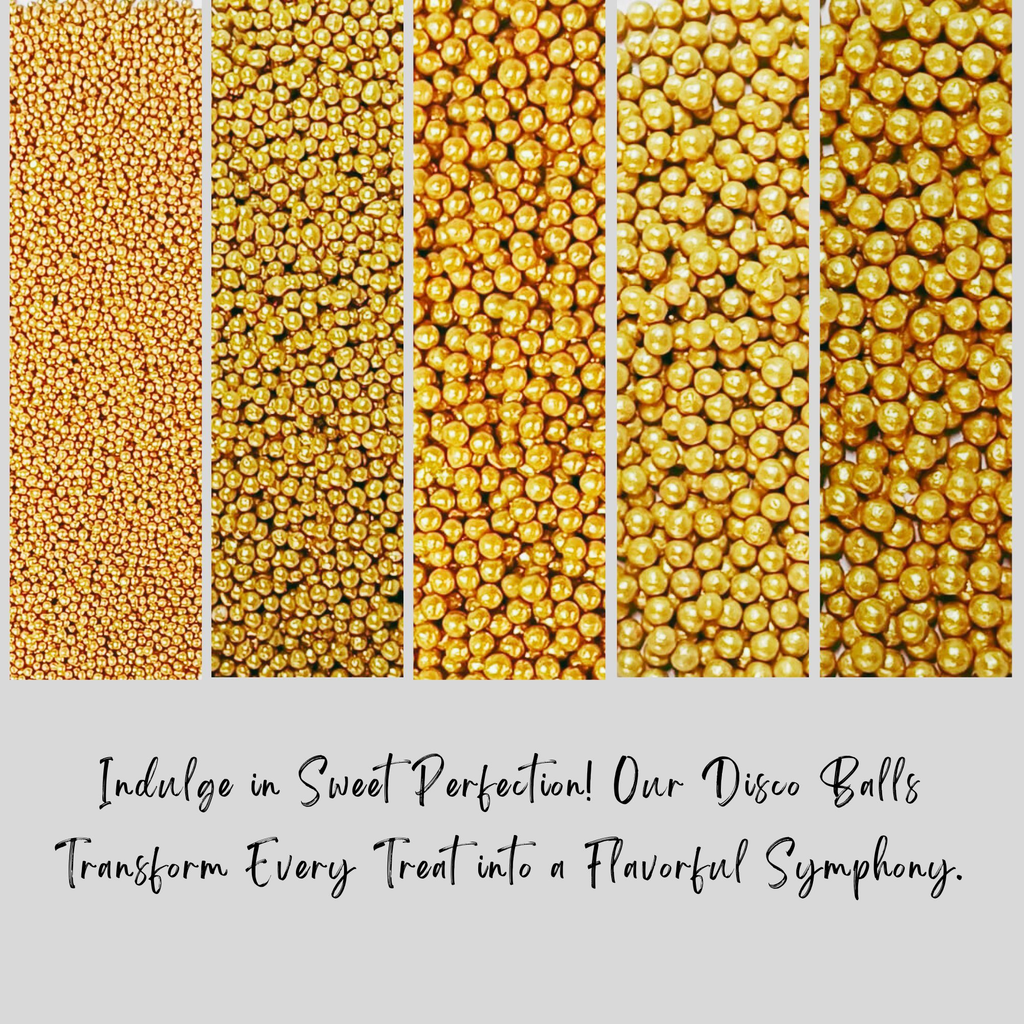 Confect All That Glitters Gold Disco Balls Assorted Sprinkles (DB-12) | Grocsy