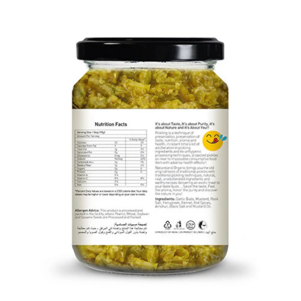 Nature Land Organics Green Chilli Pickle | Grocsy