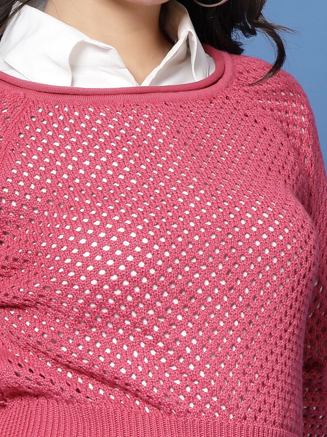 Women Winter Pink Cotton Pullover - Wool Trees | Grocsy