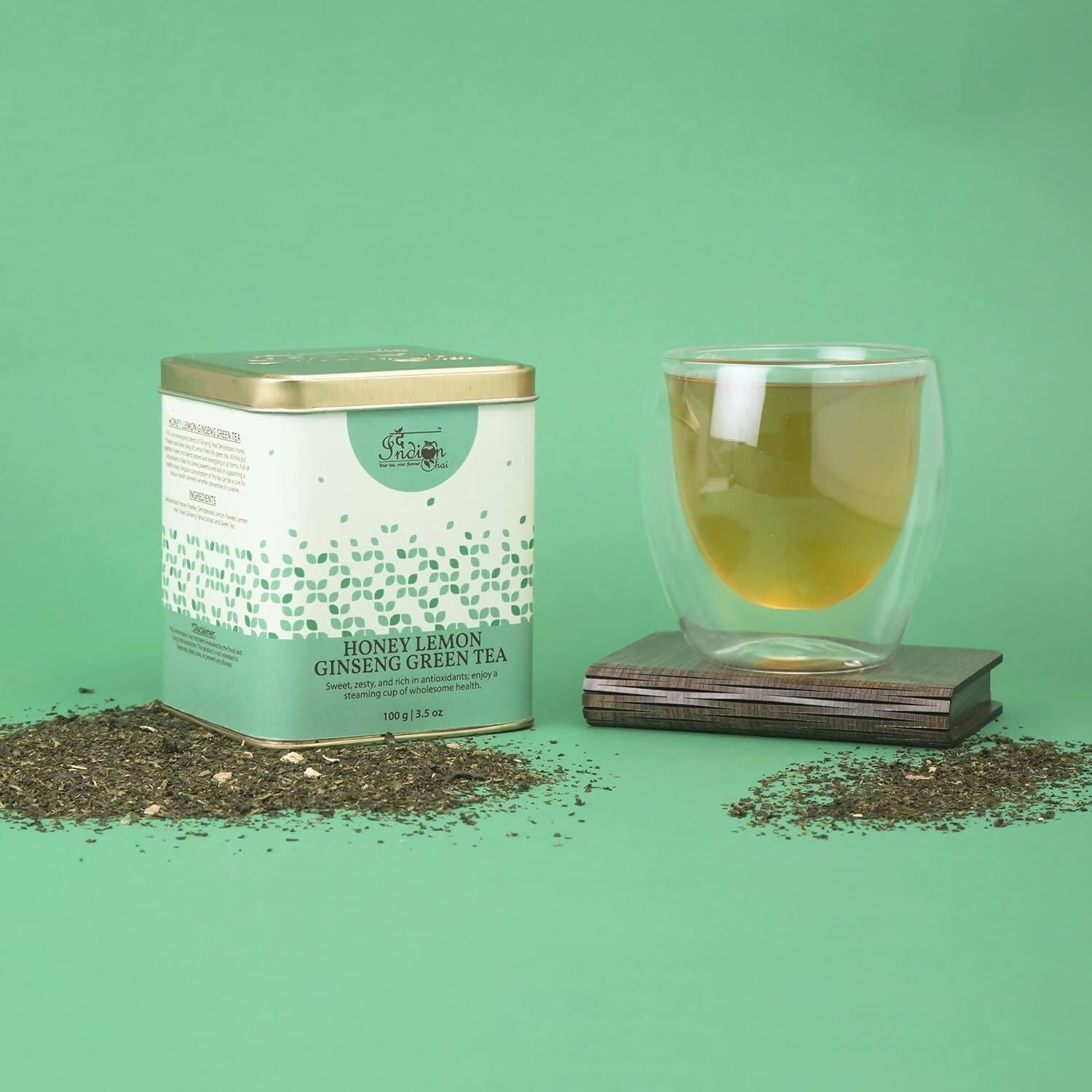The Indian Chai - Honey Lemon Ginseng Green Tea | Grocsy