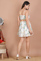 House of RP Women's Off-White Rayon Graphic Printed Short Dress | Grocsy