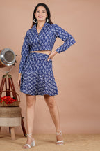 House of RP Women Indigo Cotton Print Co-Ords Sets | Grocsy