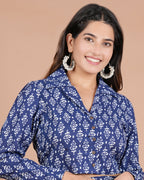 House of RP Women Indigo Cotton Print Co-Ords Sets | Grocsy