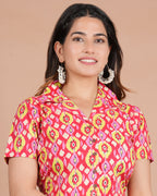 House of RP Women Red & Yellow Cotton Print Co-Ords Sets | Grocsy