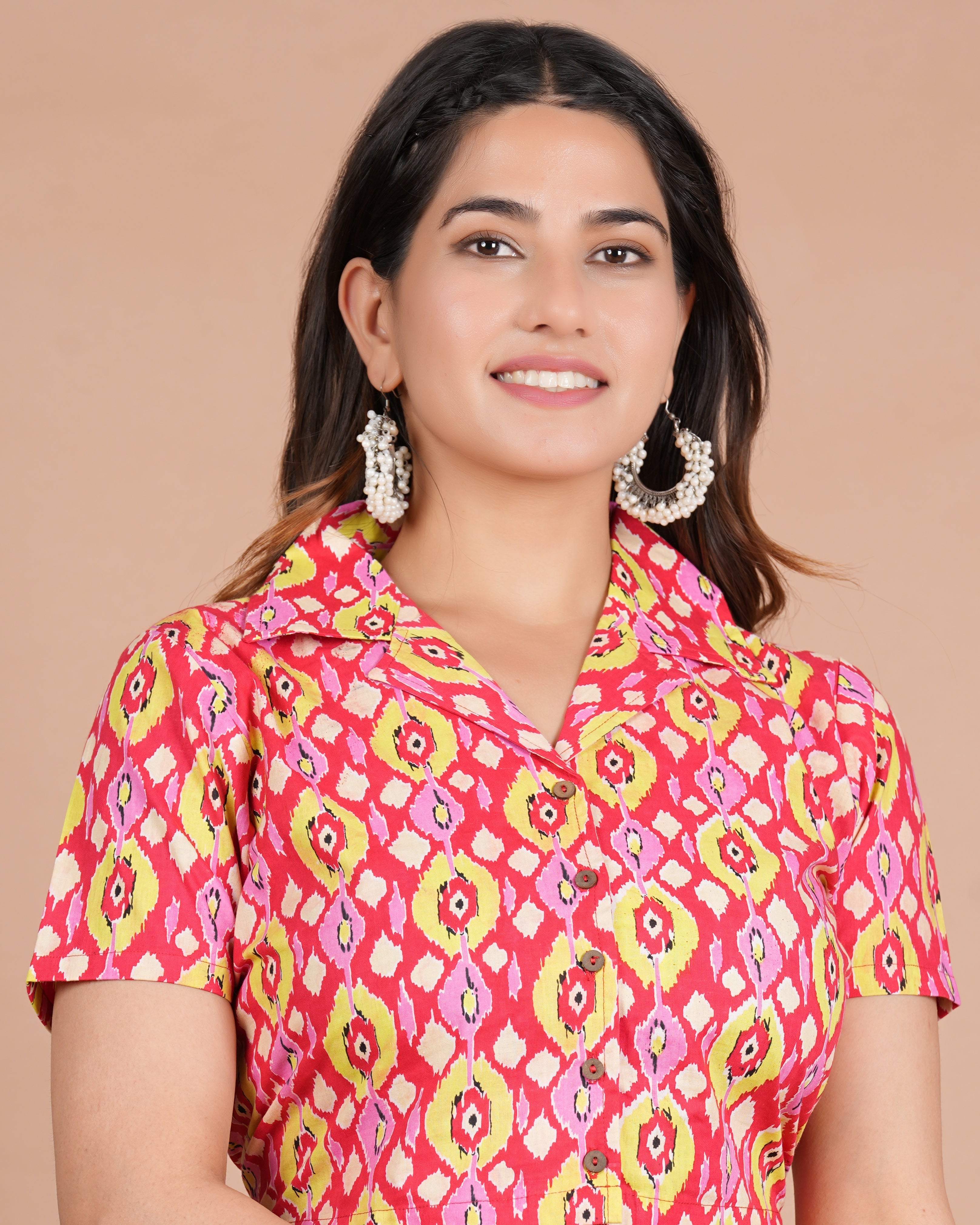 House of RP Women Red & Yellow Cotton Print Co-Ords Sets | Grocsy