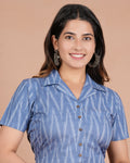 House of RP Women Indigo Cotton Zig-Zag Print Co-Ords Sets | Grocsy
