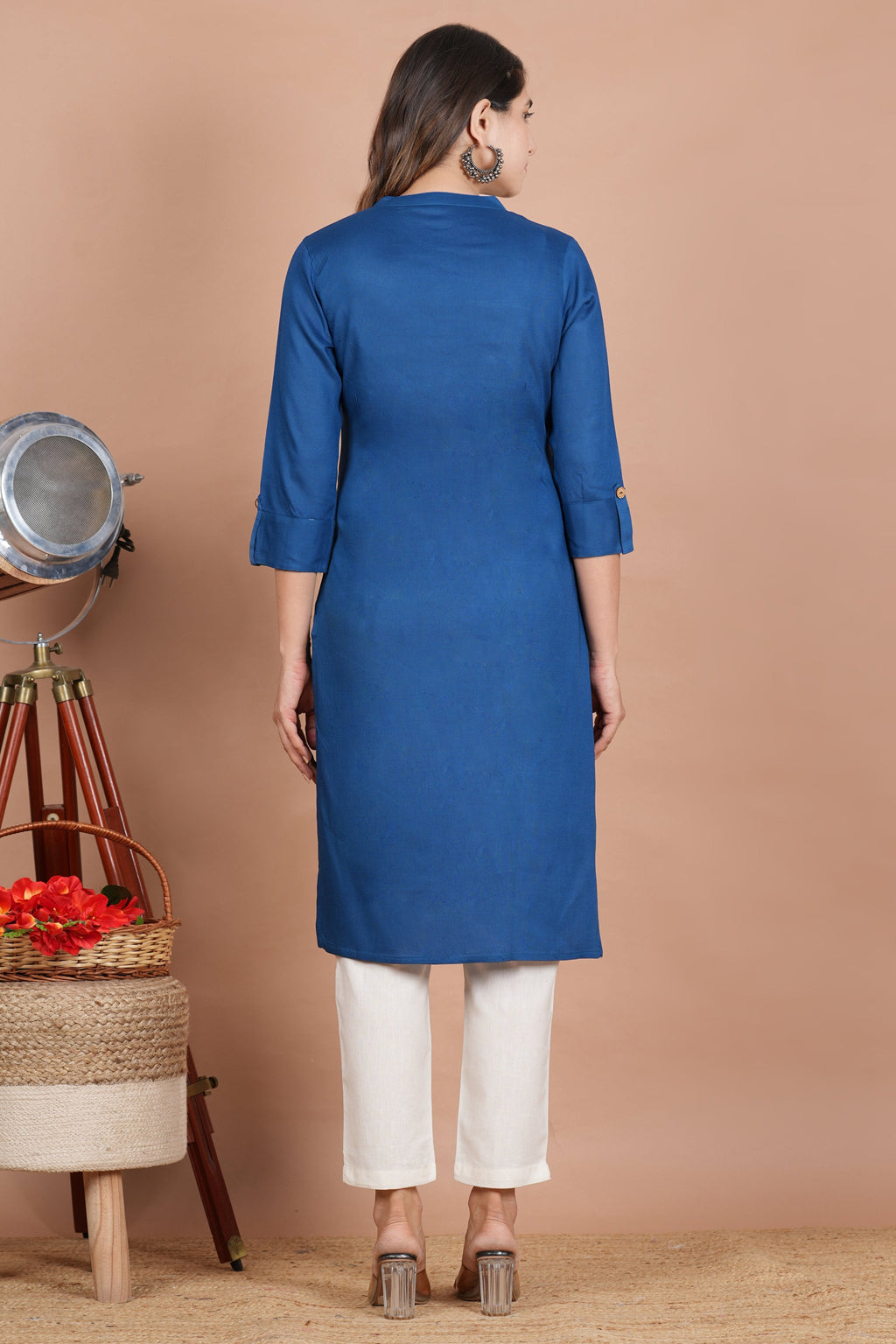 House of RP Women's Grey Rayon Solid Frontslit Kurta | Grocsy