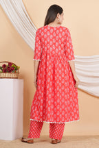 House of RP Women Red Rayon Embroidered Kurta, Pant & Dupatta Set | Grocsy