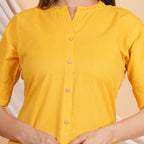 House of RP Women Yellow Rayon Striped Kurta & Palazzo Set | Grocsy