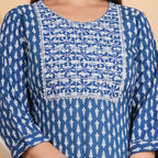 House of RP Women Sky Blue Rayon Embroidered & Printed Kurta & Pant Set | Grocsy