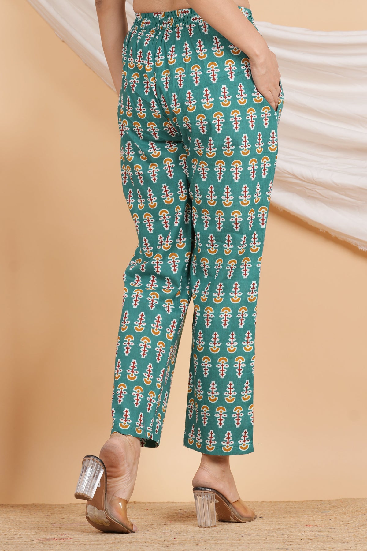 House of RP Women Green Cotton casual Trouser | Grocsy