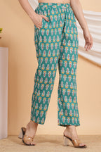 House of RP Women Green Cotton casual Trouser | Grocsy