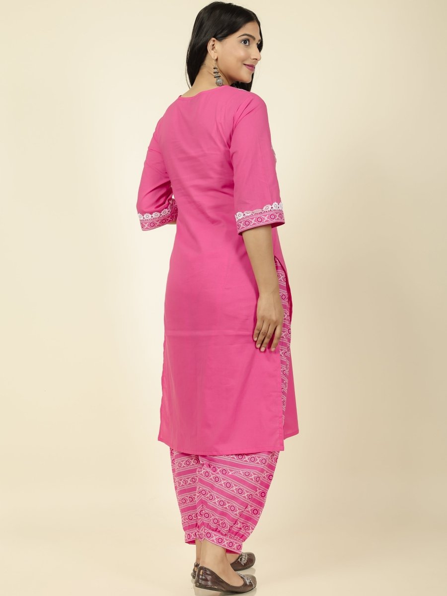 Aramya Straight Soft Cotton Solid Women's Kurta - Pink | Grocsy