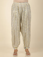 Aramya Straight Soft Cotton Floral Print Women's Kurta Set - Off White | Grocsy